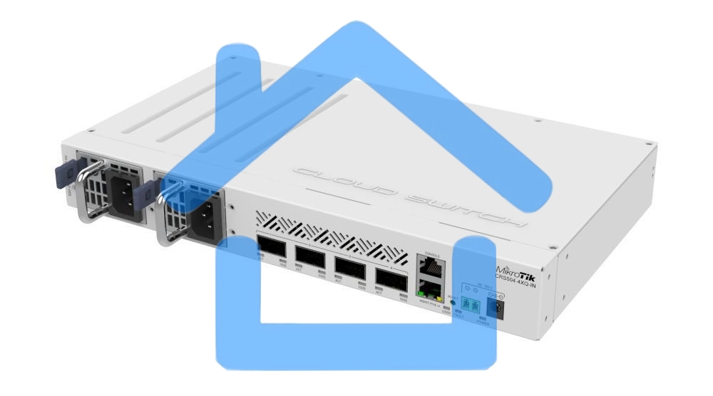 Коммутатор Mikrotik CRS504-4XQ-IN, 1x10Base-T/100Base-TX, 4xQSFP28, Switching capacity 800 Gbps