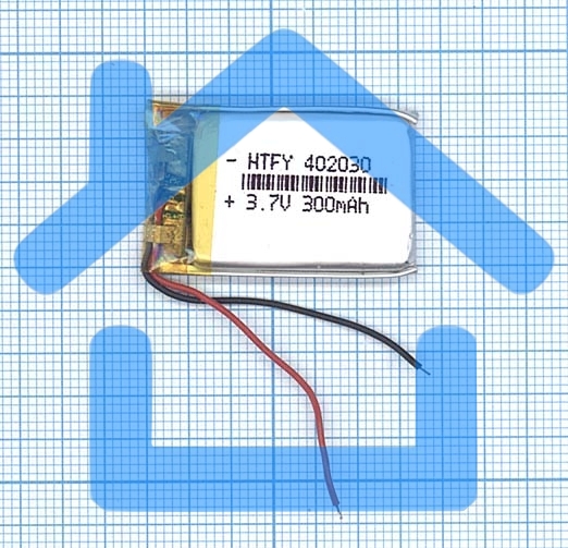 Аккумулятор Li-Pol (батарея) 4*20*30мм 2pin 3.7V/300mAh