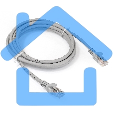 Патч-корд ExeGate EX286383RUS UTP-RJ45-RJ45-5e-2M-LSZH-GY, UTP, cat.5e, LSZH, 2м, серый