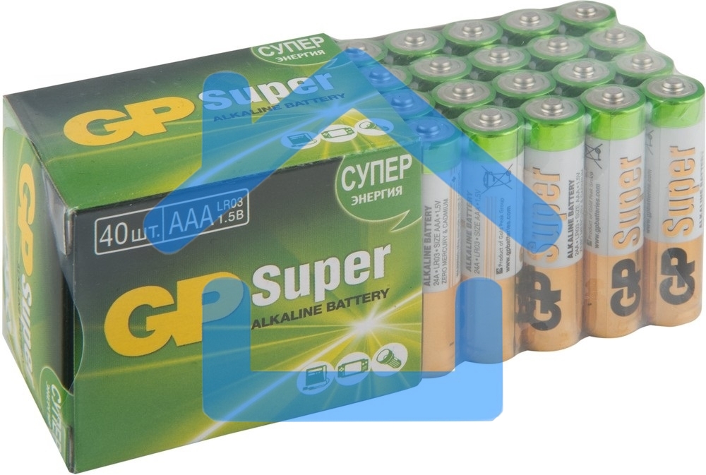 Алкалиновые батарейки GP Super Alkaline G-Tech 24А ААA - 40 шт. в пленке