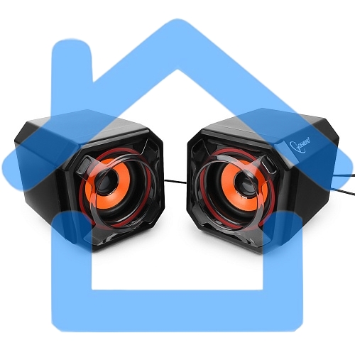 Акустическая система 2.0 Gembird SPK-405, пассив. излучатели, черный, 5 Вт, рег. громкости USB-питание