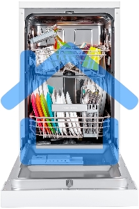 Посудомоечная машина Maunfeld MWF08S, белый, 44.8 см, 9 компл., 49 дБ, класс A+