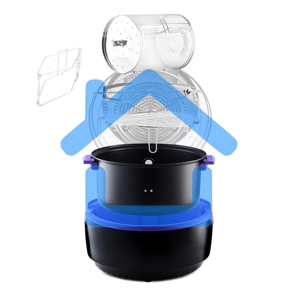 Аэрогриль Kitfort КТ-2219-1 Мощность 1200–1400 Вт.Емкость чаши 10 л. черный