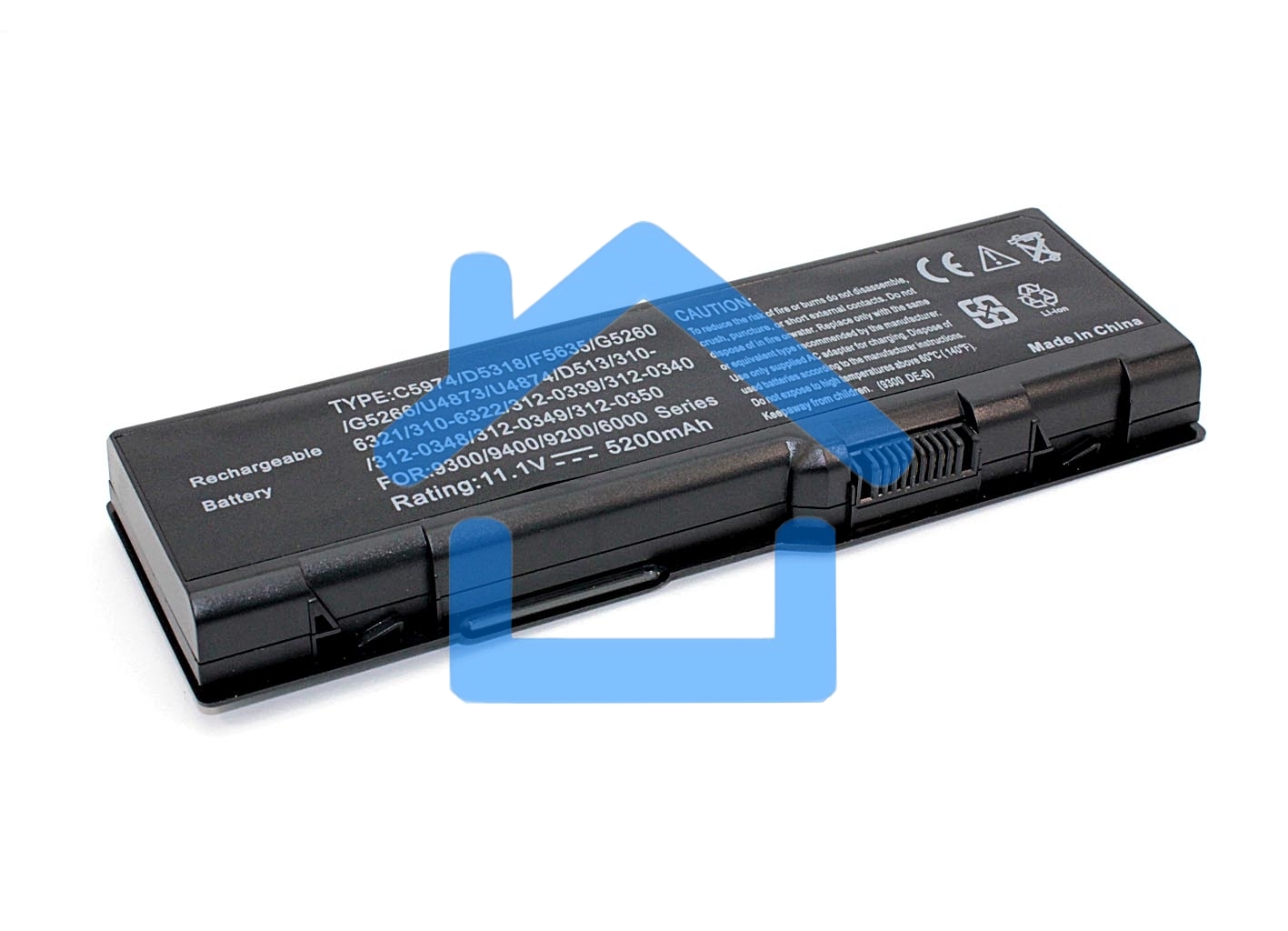Аккумуляторная батарея для ноутбука Dell Inspiron 6000, 9200 5200mAh OEM черный