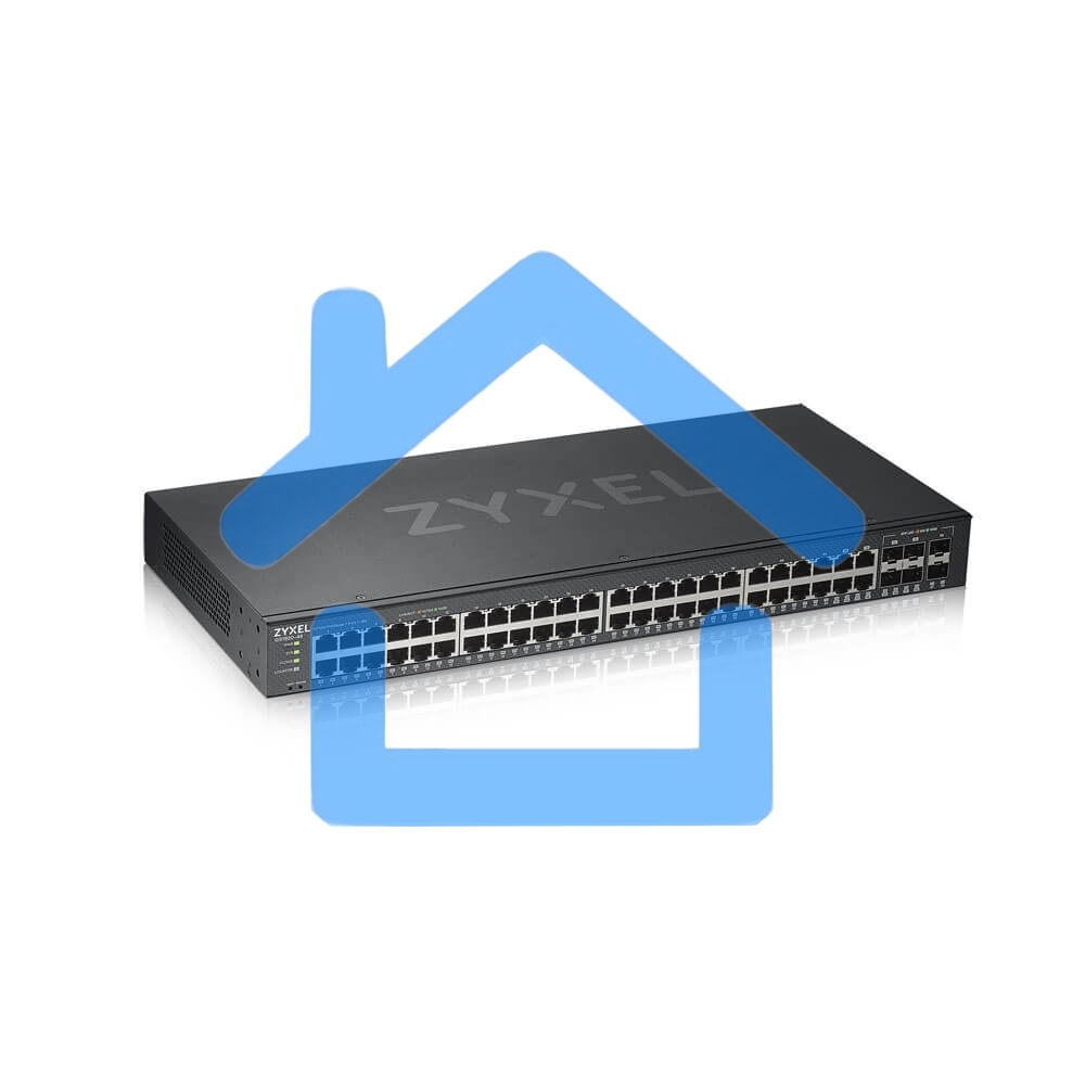 Коммутатор ZYXEL GS1920-48v2 Hybrid Smart switch Zyxel Nebula Flex, 44xGE, 4xCombo (SFP/RJ-45), 2xSFP, Standalone / cloud management