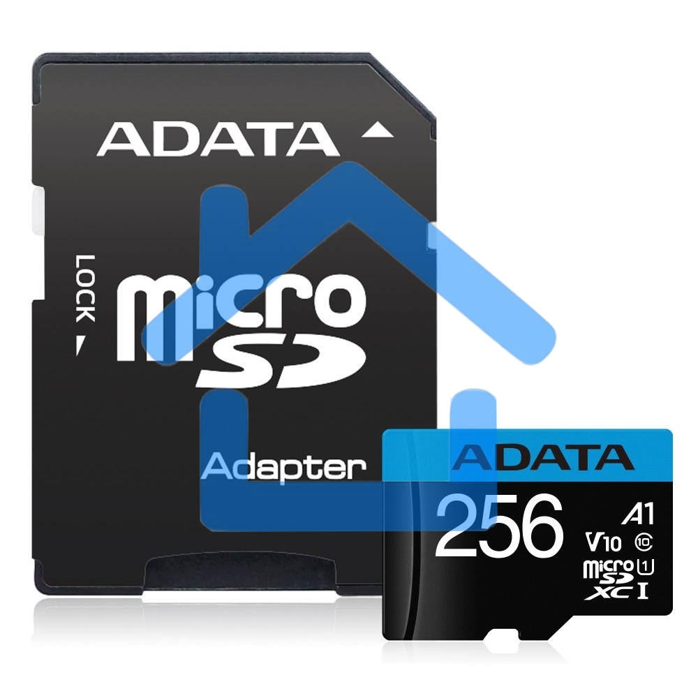 Флеш карта microSD 256Gb ADATA microSDHC Class 10 UHS-I A1 100/25 MB/s (SD адаптер)