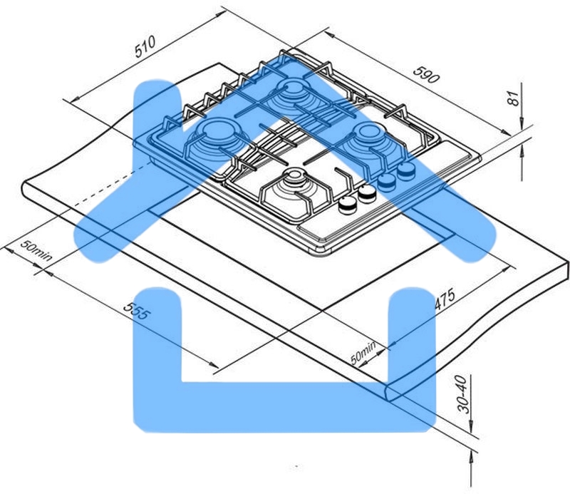 Газовая варочная панель Darina 1T1 BGM341 11 W, белая