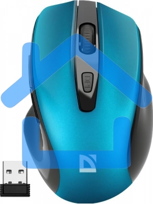 Мышь беспроводная Defender Prime MB-053 бирюзовый, 1600 dpi, радиоканал, USB, кнопки - 6