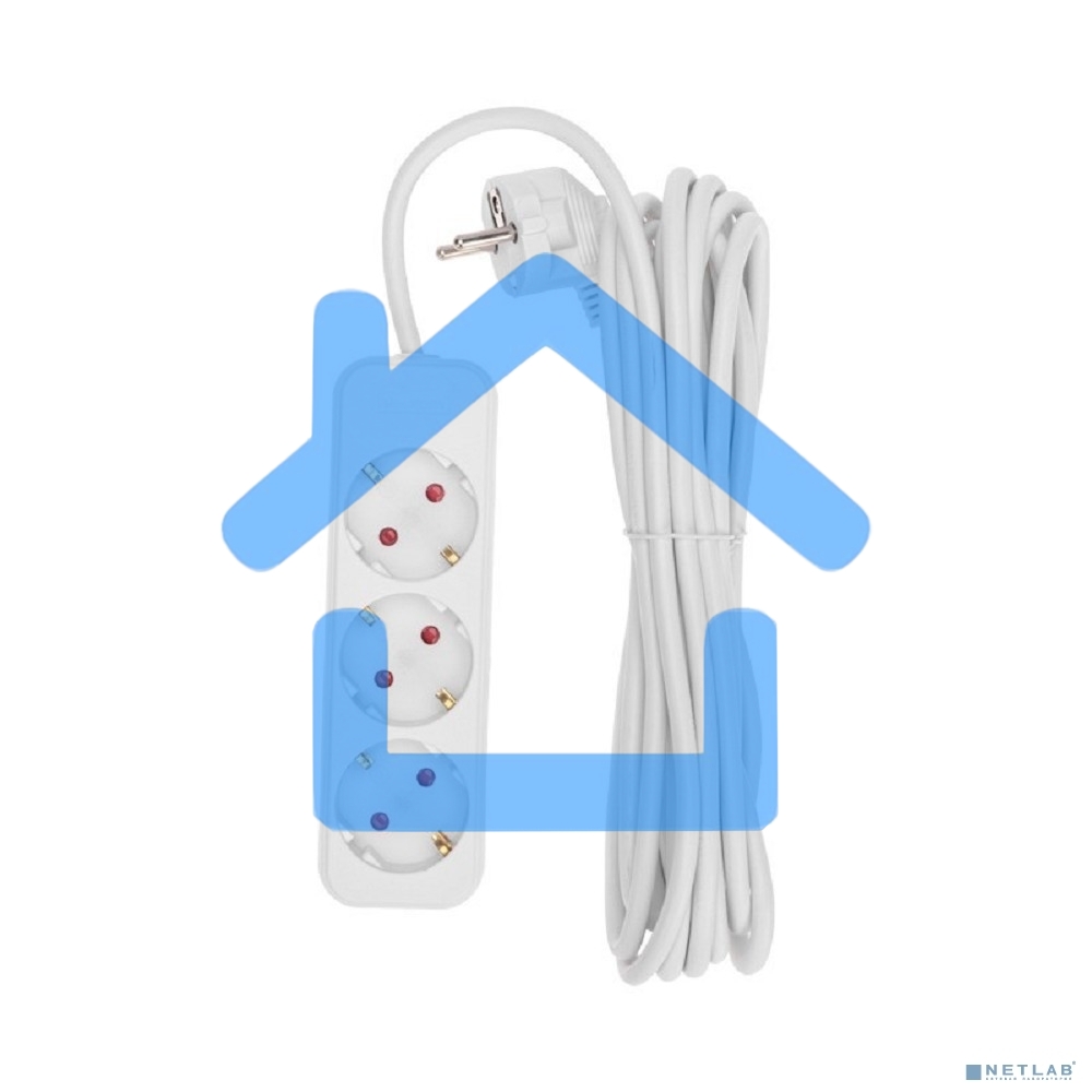 Удлинитель STANDARD 3 гнезда, 5м, 3х1,0мм², с/з, белый Rexant