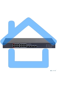 Коммутатор Dahua DH-CS4220-16GT-240 (L2) 16x100Мбит/с 2x1Gbит/с 2xКомбо(1000BASE-T/SFP) 16PoE 265W управляемый