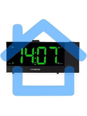 Радиобудильник Hyundai H-RCL243 черный LCD проек.изоб. подсв:зеленая часы:цифровые FM