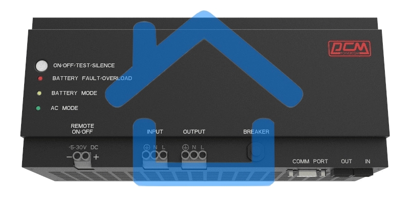 Источник бесперебойного питания Powercom DRU 850VA/510W, DIN Rail, 230V, RS-232, 2 year warranty (1114019)