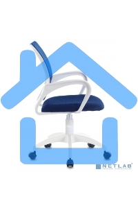 Кресло компьютерное Бюрократ CH-W695NLT TW-05N TW-10N темно-синий, сетка/ткань, крестовина пластик, пластик белый