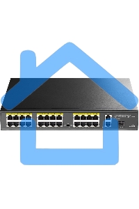 Коммутатор Cudy FS1026PS1, (L2) 24x100Мбит/с 2x1Gbит/с, 1SFP, 24PoE, 24PoE+ 300W, неуправляемый