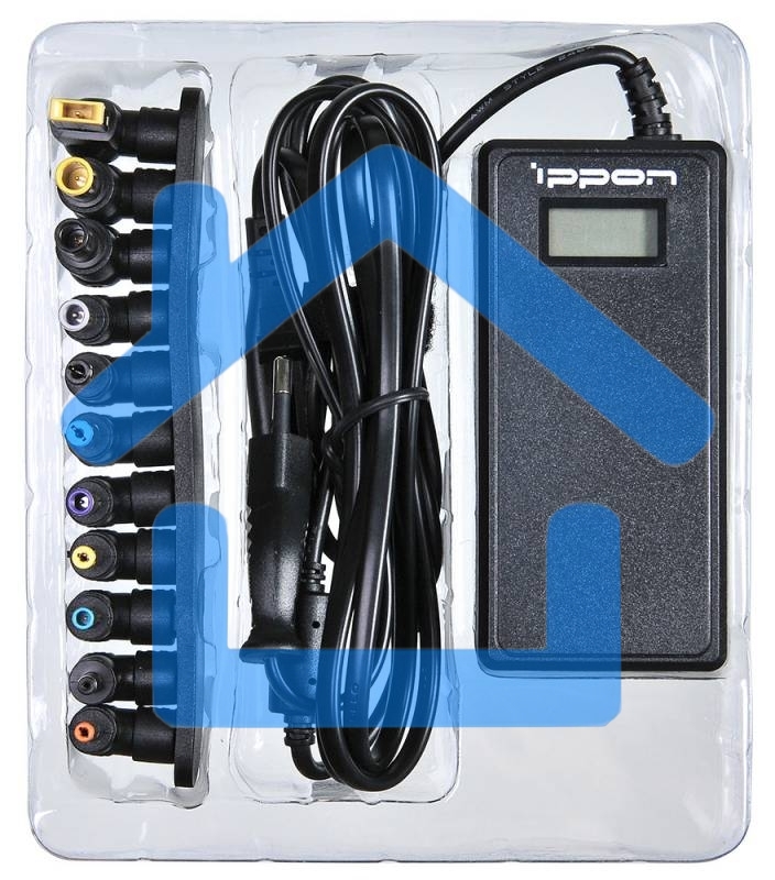 Блок питания Ippon D90U автоматический 90W 15V-19.5V 10-connectors 8A 1xUSB 2.1A от бытовой электросети LСD индикатор