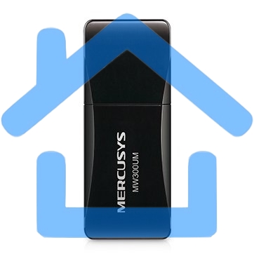 Сетевой адаптер USB2.0 адаптер Mercusys MW300UM, 300Мбит/с, компактный