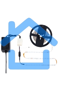 Комплект светодиодной ленты 5 м с блоком питания и RGB контроллером IP65, свечение RGB LAMPER