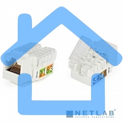 Вставка Keystone Jack KJNE-8P8C-C5e-90-SH-F-WH RJ-45(8P8C),кат.5e,экран.,110 IDC,зад.с пом.NE-TOOL,белая 46659 Hyperline