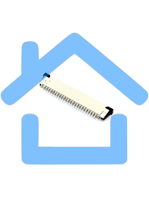 Разъем FPC  Half Coverage Bottom Contact 1.0K-BX-24PWB 24 pin высота 2мм шаг 1мм