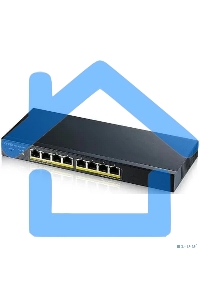 Коммутатор Smart L2 PoE+ Zyxel GS1900-8HP, 8xGE PoE+, настольный, бесшумный, бюджет PoE 70 Вт
