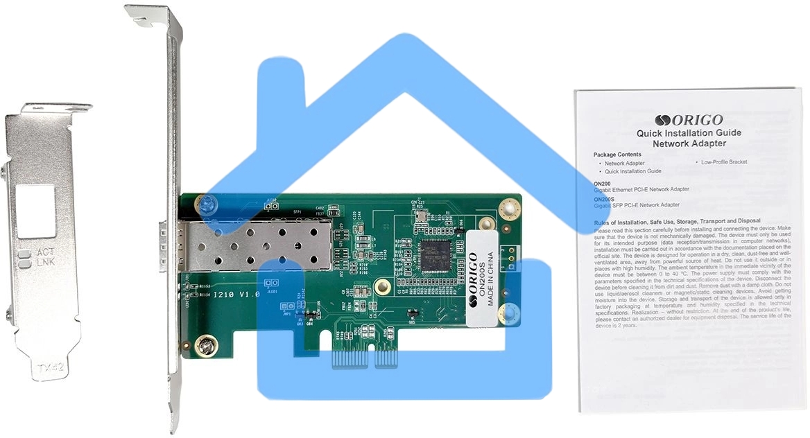 Сетевой адаптер Сетевой адаптер PCI-E, Intel I210, 1x1000Base-X SFP