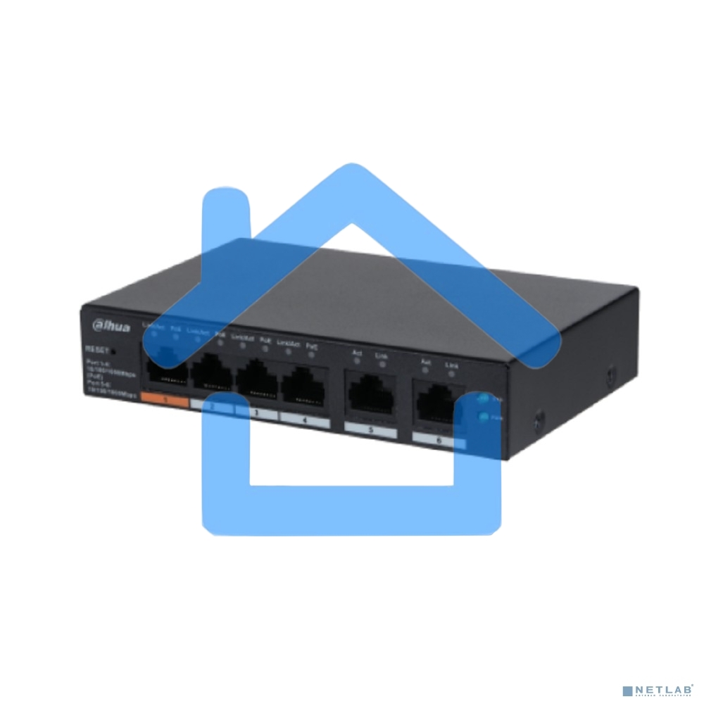 Коммутатор Dahua DH-CS4006-4GT-60 (L2) 4x1Гбит/с 2xКомбо(1000BASE-T/SFP) 60W управляемый