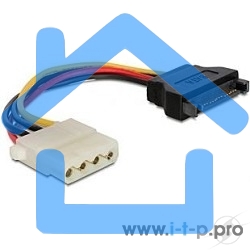 Кабель питания SATA Cablexpert CC-SATA-PS-M, 15см, sata 15pin/molex 4pin, пакет