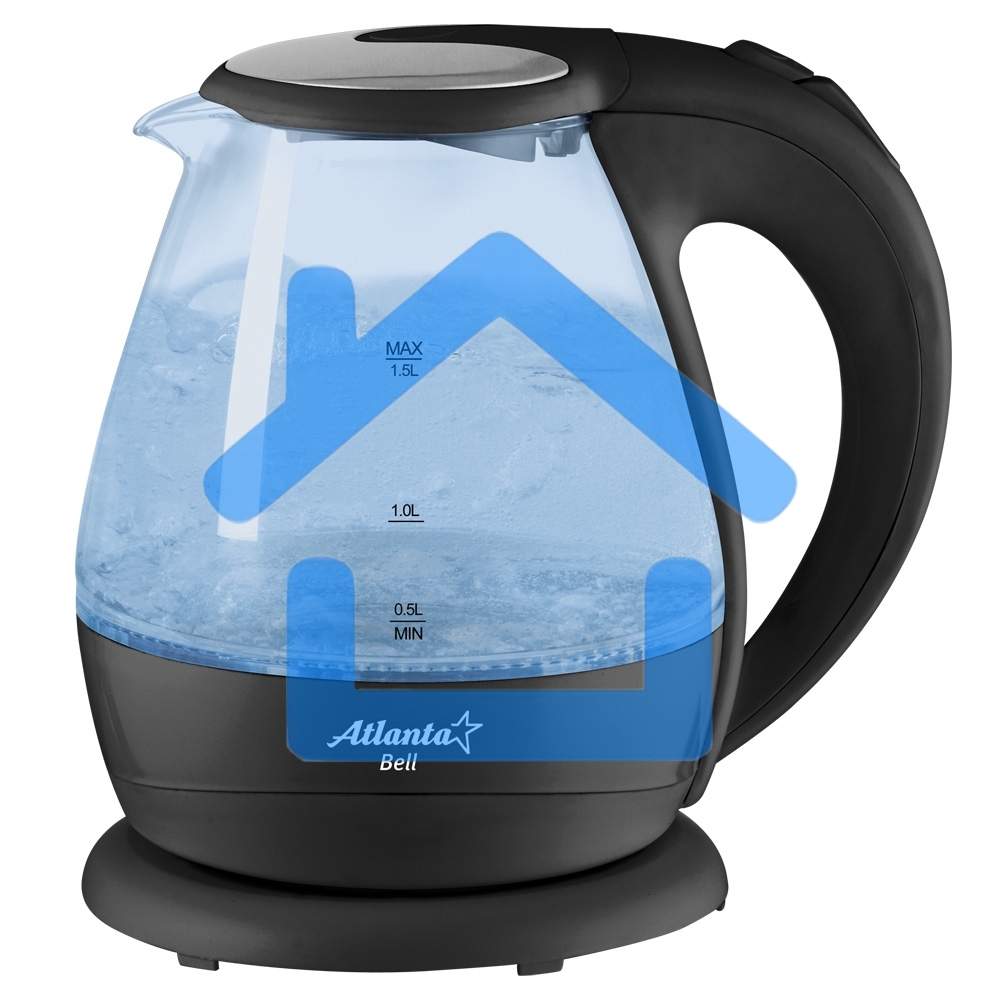 Чайник электрический Atlanta ATH-2460 черный стеклянный