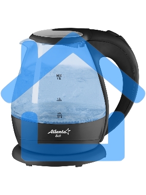 Чайник электрический Atlanta ATH-2460 черный стеклянный