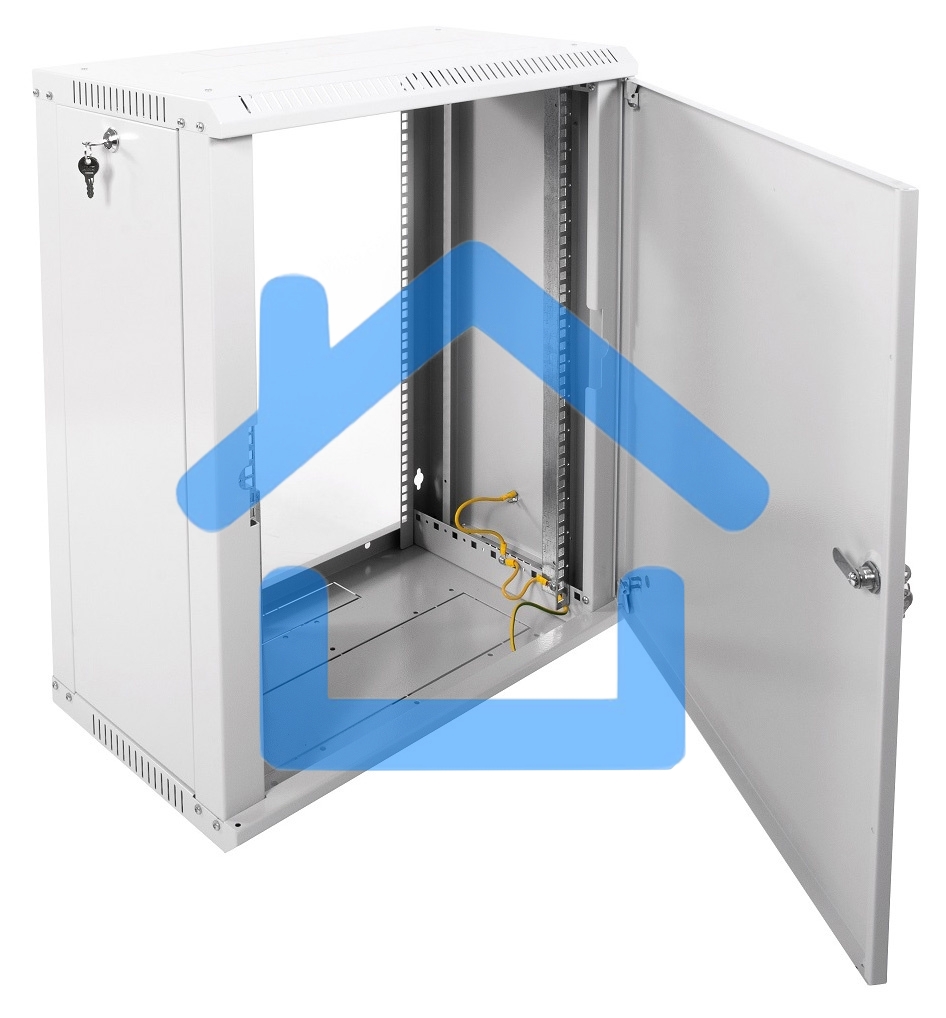 Шкаф телекоммуникационный настенный разборный 15U (600х520) дверь металл, ШРН-Э-15.500.1