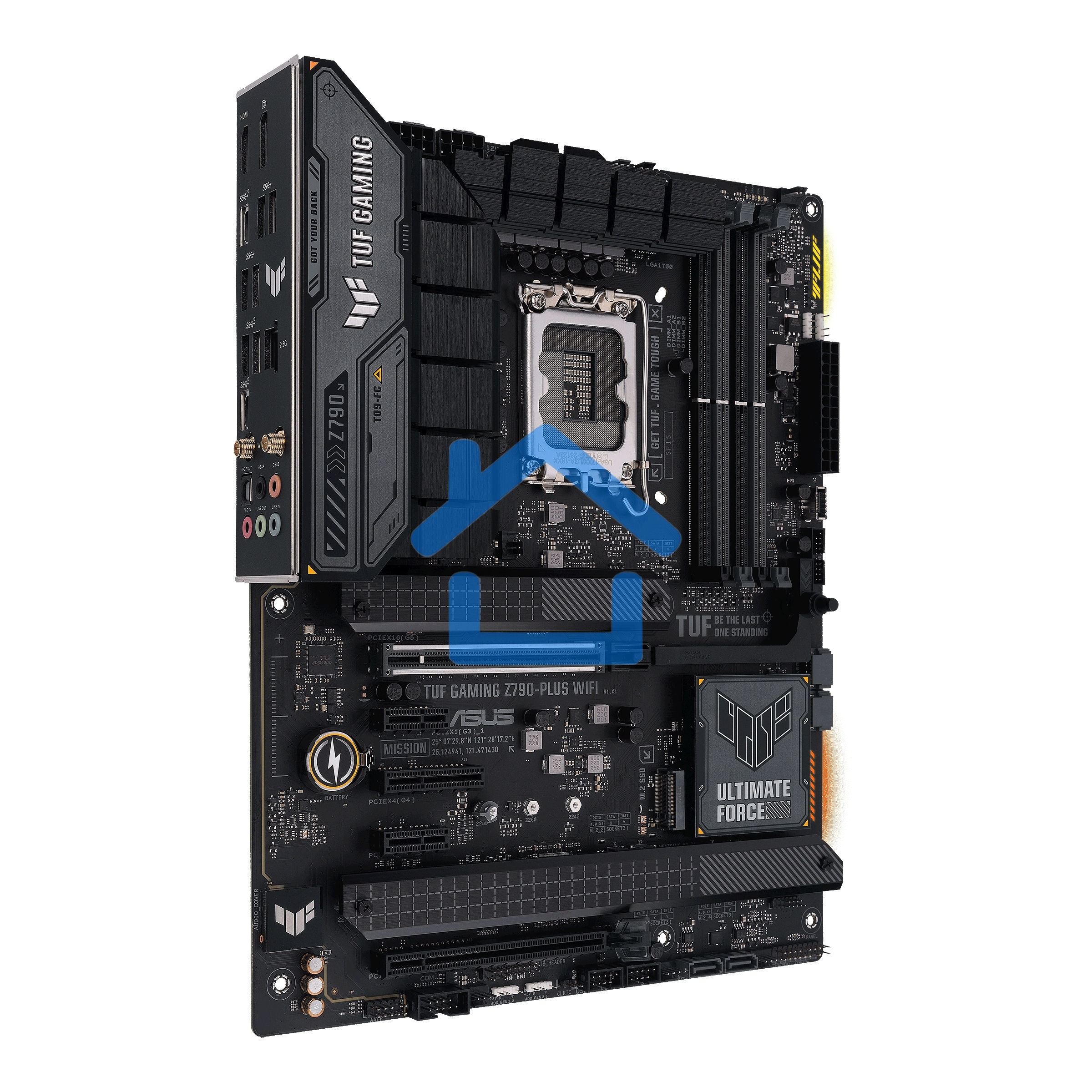 Материнская плата ASUS TUF GAMING Z790-PLUS WIFI, LGA 1700, Intel Z790, 4xDDR5, 4xSATA, 4xM.2, 1xPCIe 5.0 x16, 1xPCIe 4.0 x4, 2xUSB-A 3.2 Gen 2, 4xUSB-A 3.2 Gen 1, 1xUSB-C 3.2 Gen 2, 1xUSB-C 3.2 Gen 2x2, 1x2.5Gb LAN, 5x3.5 мм, 7.1, Standard-ATX