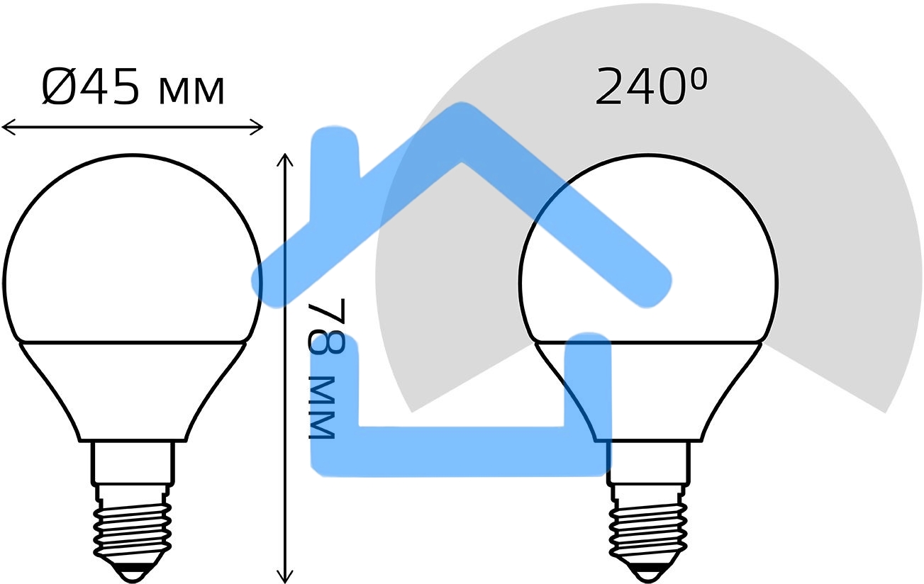 Лампа светодиодная LED 8Вт E14 220В 4100К Elementary шар 53128 Gauss
