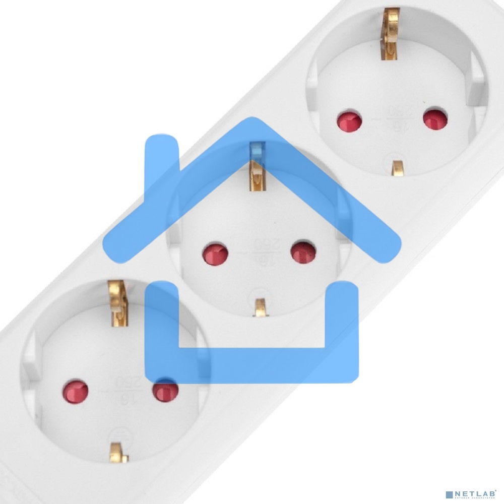 Удлинитель STANDARD 3 гнезда, 5м, 3х1,0мм², с/з, белый Rexant