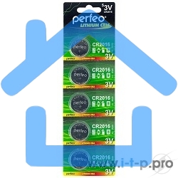 Батарейка Perfeo CR2016/5BL Lithium Cell