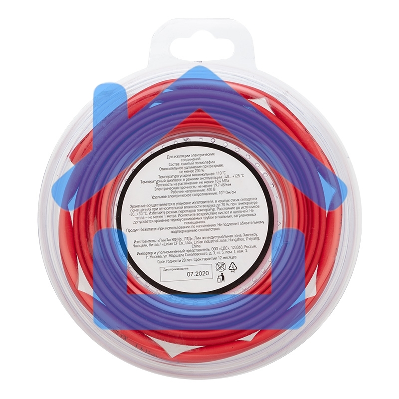 Трубка термоусаживаемая 5,0/2,5 мм красная, ролик 2,44 м Rexant