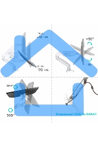 Кронштейн (держатель) ONKRON G80 для монитора 13