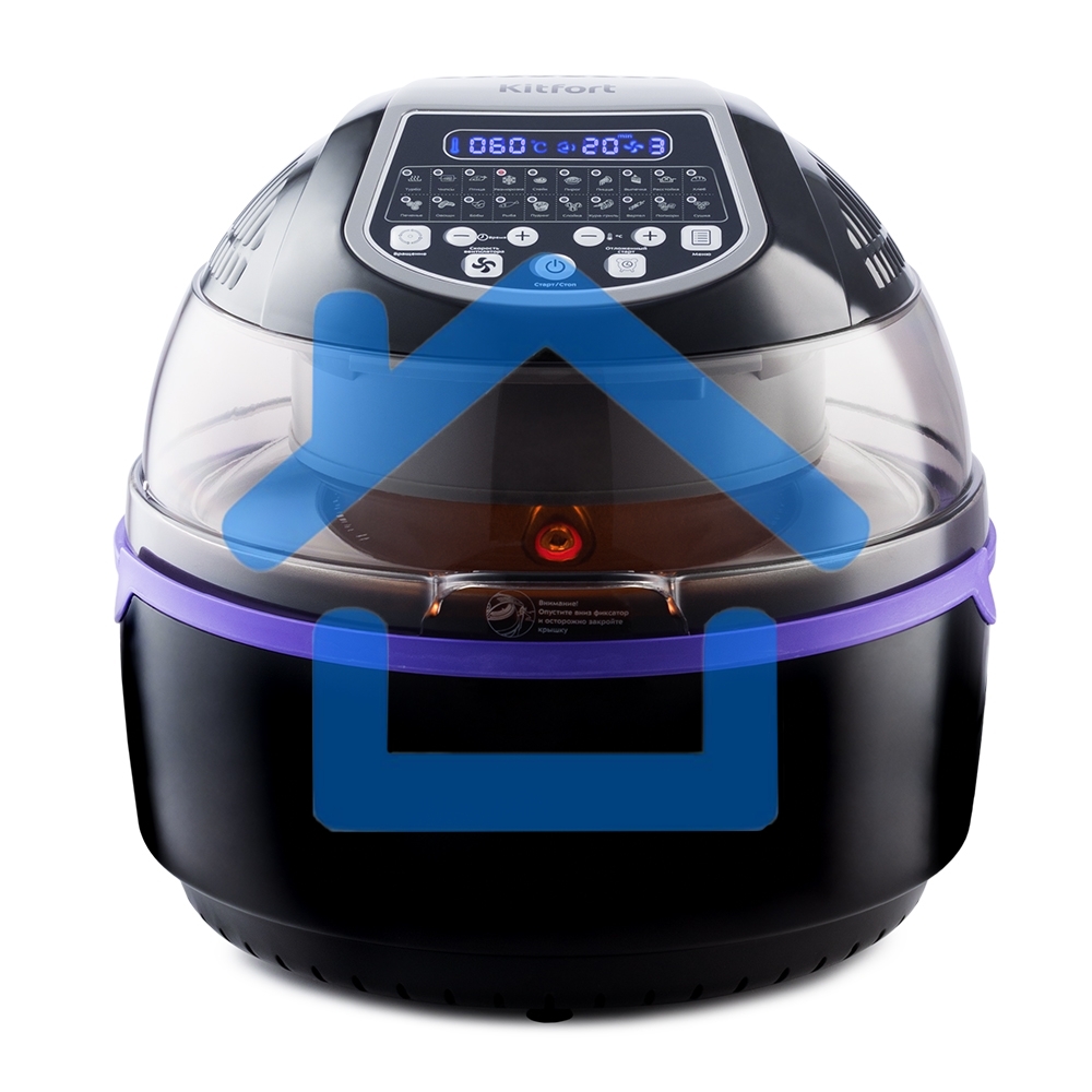 Аэрогриль Kitfort КТ-2219-1 Мощность 1200–1400 Вт.Емкость чаши 10 л. черный