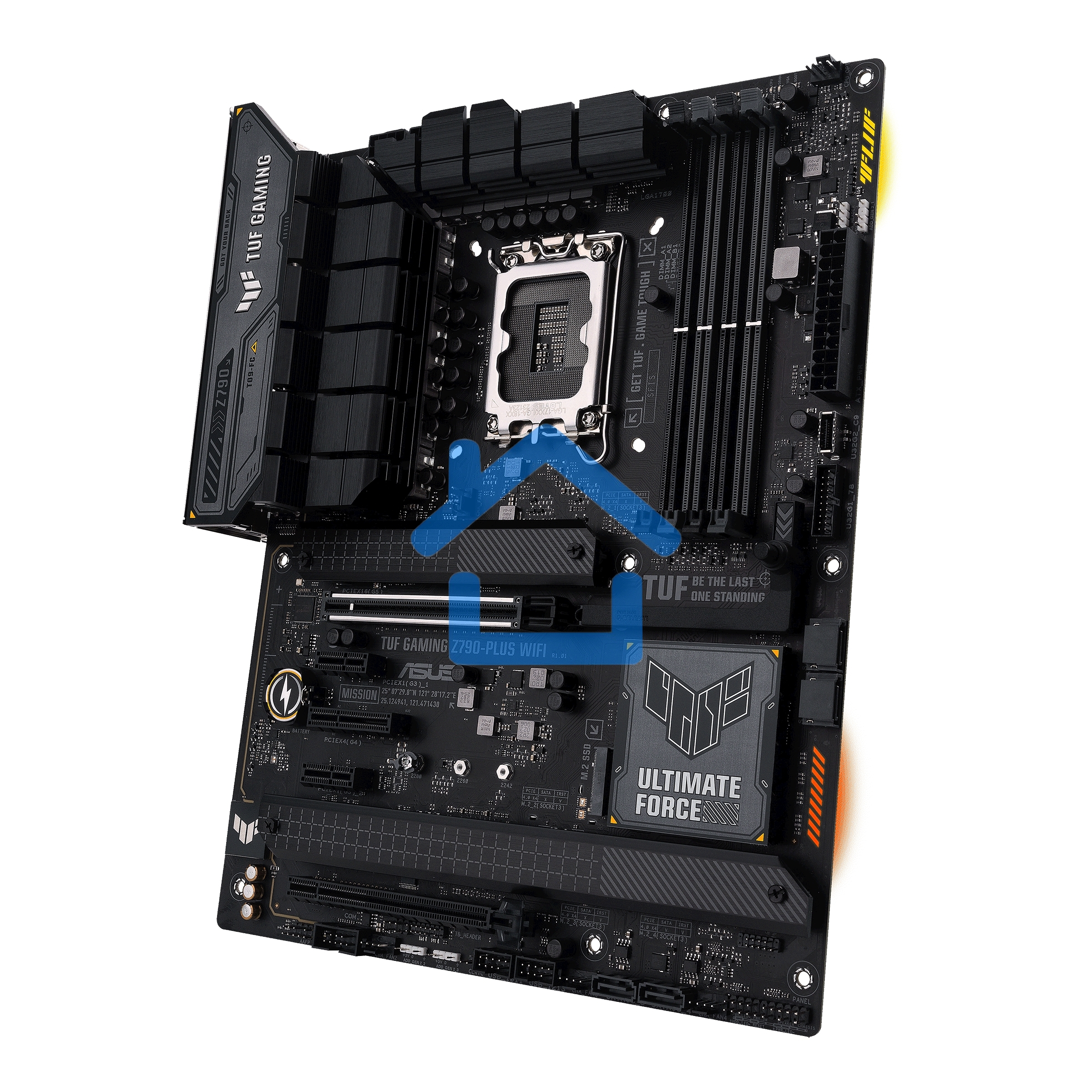 Материнская плата ASUS TUF GAMING Z790-PLUS WIFI, LGA 1700, Intel Z790, 4xDDR5, 4xSATA, 4xM.2, 1xPCIe 5.0 x16, 1xPCIe 4.0 x4, 2xUSB-A 3.2 Gen 2, 4xUSB-A 3.2 Gen 1, 1xUSB-C 3.2 Gen 2, 1xUSB-C 3.2 Gen 2x2, 1x2.5Gb LAN, 5x3.5 мм, 7.1, Standard-ATX