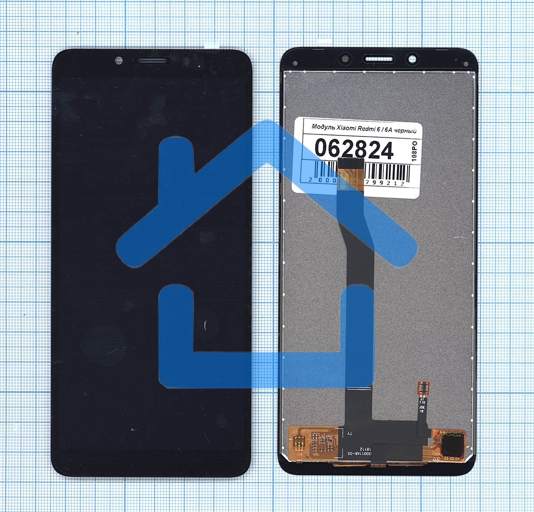 Дисплей для Xiaomi Redmi 6, Redmi 6A в сборе с тачскрином черный