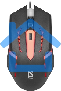 Мышь проводная Defender Hit MB-601 черный, 1200 dpi, USB, кнопки - 4