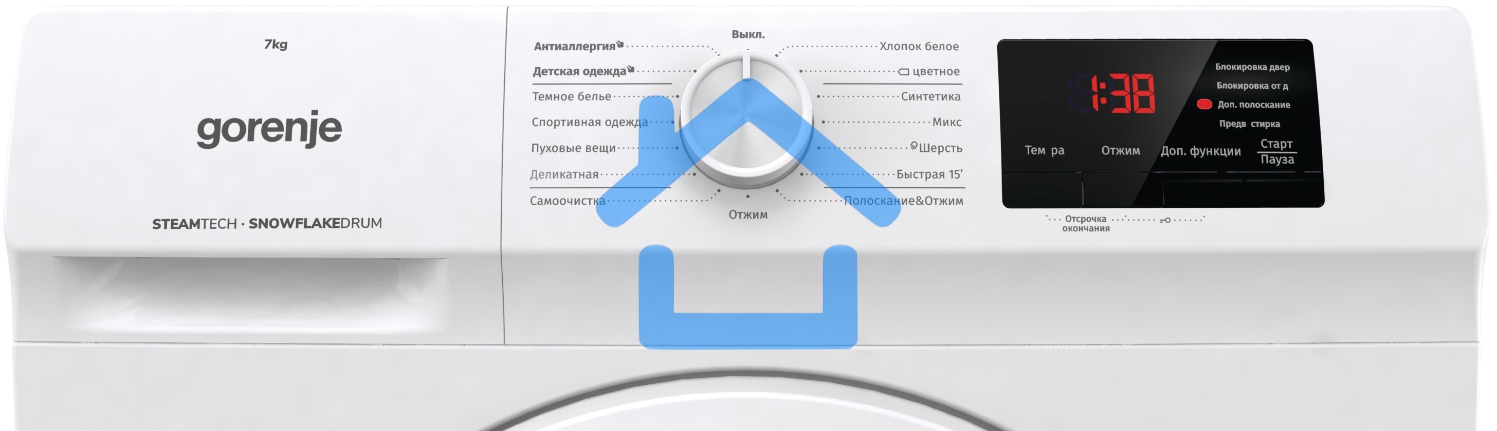 Стиральная машина Gorenje WHE72SFS белый загр. фронтальная макс.: 7 кг 1200об/мин класс: А