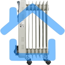 Обогреватель масляный Ресанта ОМ- 7Н (7 секций), белый, 1500 Вт, 15 м2, термостат 67/3/7