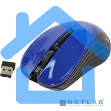 Мышь беспроводная Oklick 545MW черный/синий, 1600 dpi, радиоканал, USB, кнопки - 4