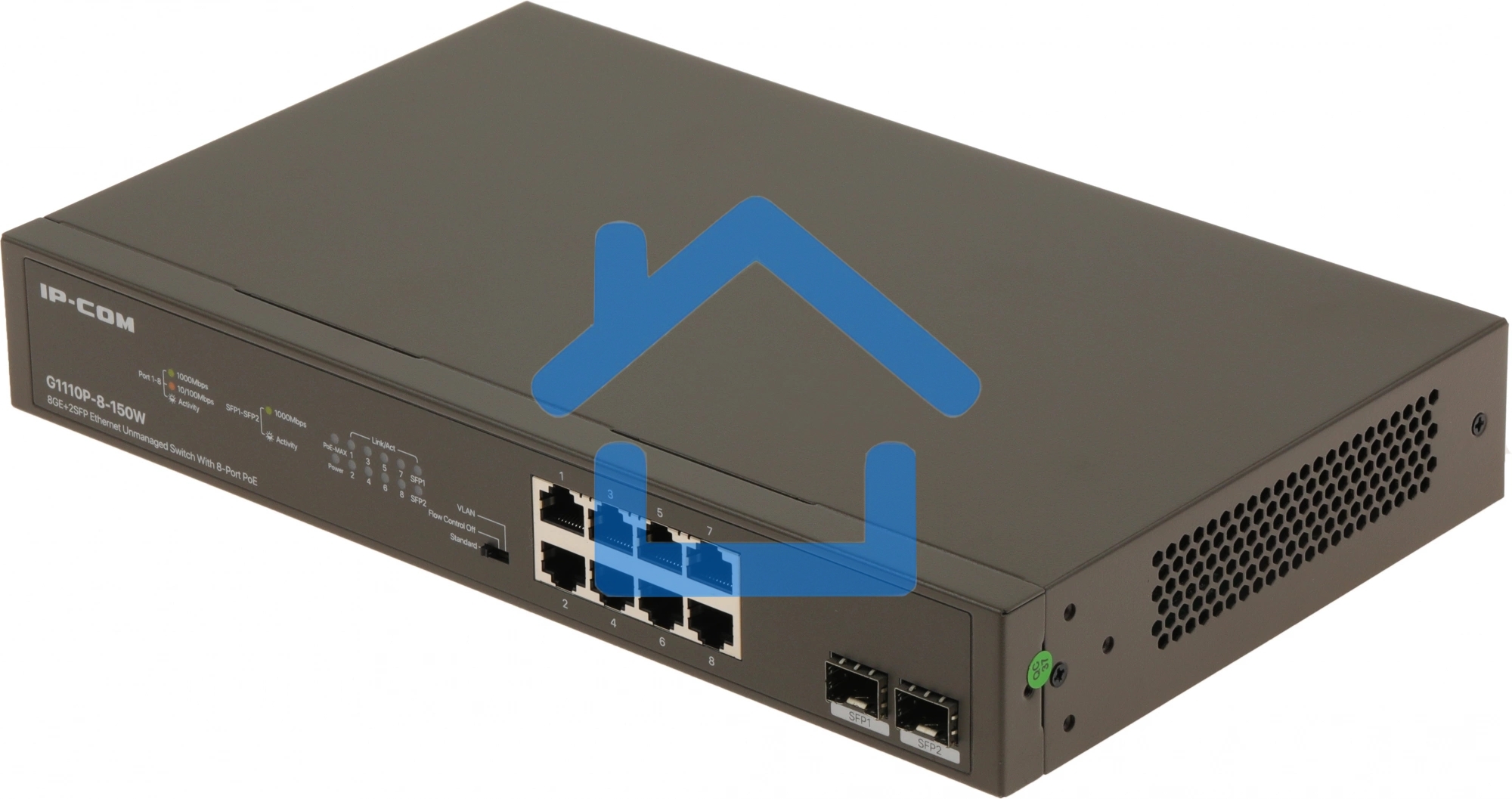 Неуправляемый коммутатор IP-COM G1110P-8-150W Ethernet 8GE+2SFP С 8-Портовым PoE