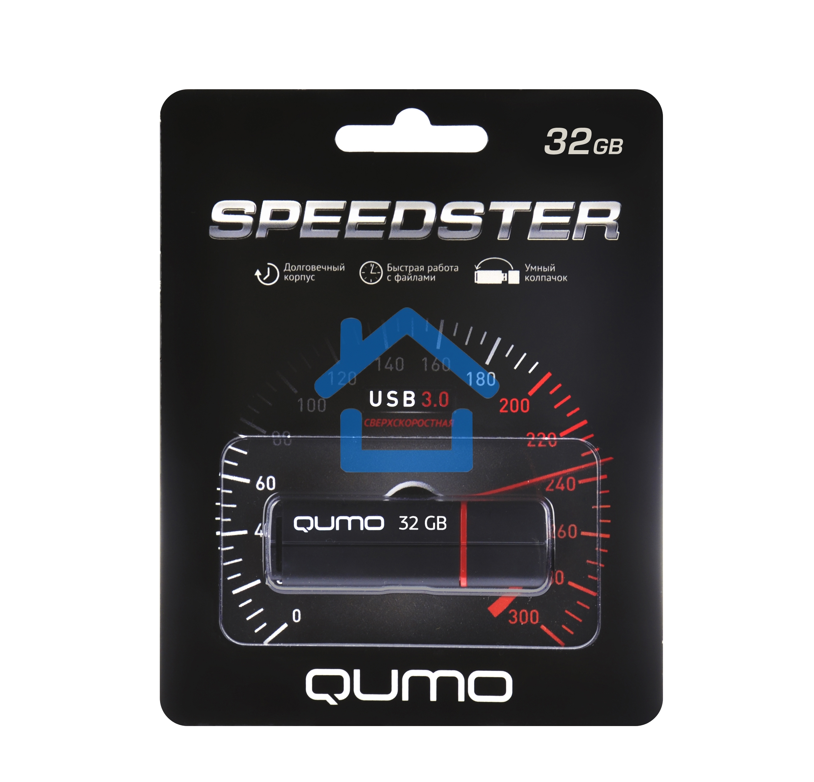 Флешка USB R/W 3.0 QUMO 32Gb, Speedster QM32GUD3-SP-black