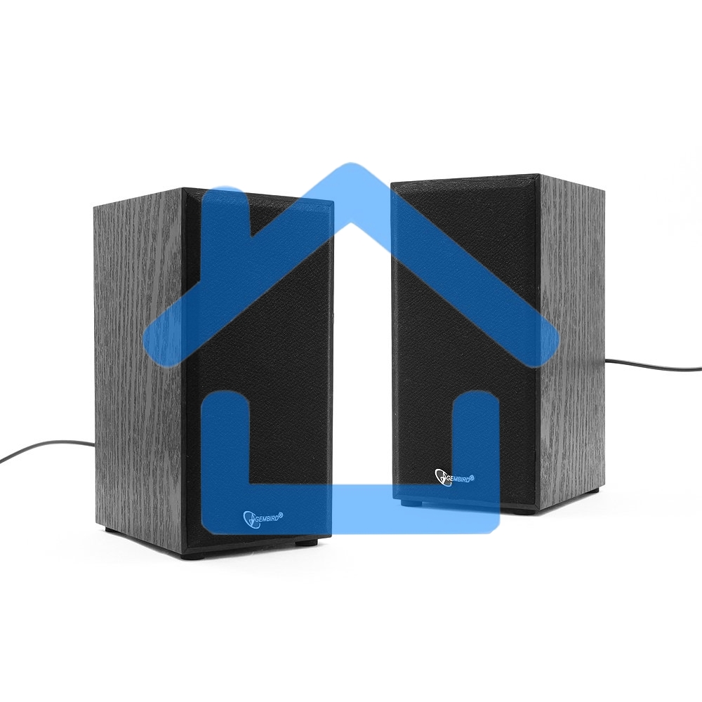 Акустическая система Gembird SPK-203, черный МДФ,2х3 Вт, регулятор громкости, USB