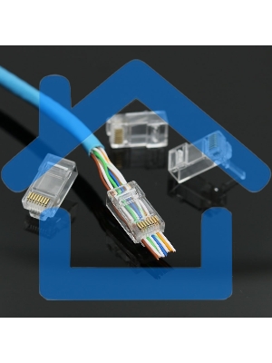 Коннектор RJ-45 (8P8C) LC-PTU-01/10 вилка универсальная. кат.5e. со сквозным отверстием(10 шт.)