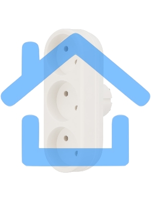 Тройник электрический линейный 6-10 А без заземления белый Rexant