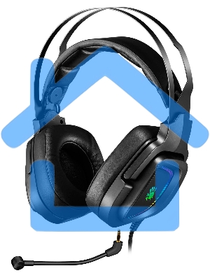 Наушники с микрофоном A4Tech Bloody G570 черный/серый 2м мониторные USB оголовье (G570 USB/ BLACK + GREY)