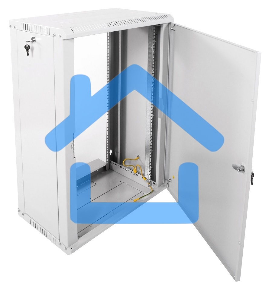 Шкаф телекоммуникационный настенный разборный 18U (600х520) дверь металл, ШРН-Э-18.500.1